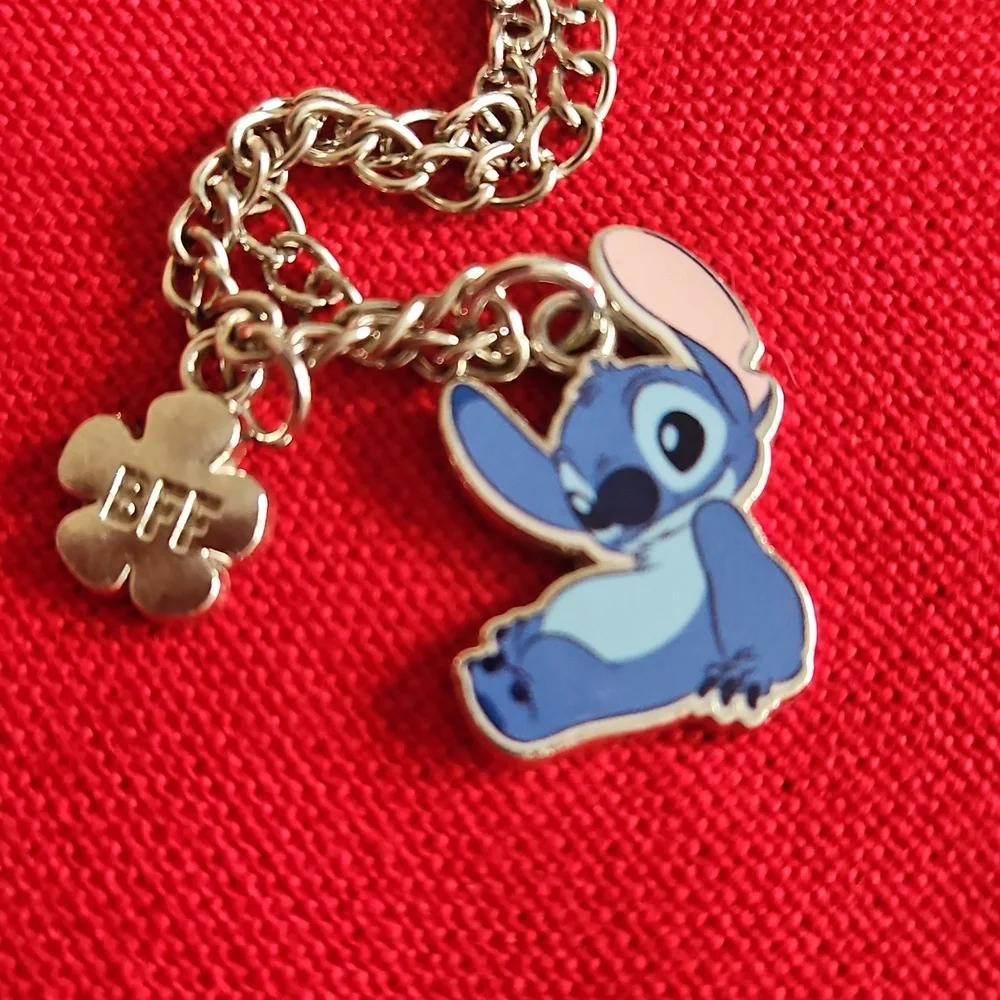 Disney Kids Necklace with Blue Stitch and Silver Chain